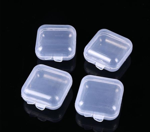 35x35x17mm Mini boîte en plastique transparent petite boîte à bijoux bouchons d'oreilles boîte de rangement conteneur perle maquillage organisateur transparent coffrets cadeaux SN908