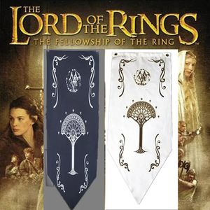 35x90cm 46x150cm Lord Ring House Banner Stark Map Flag Wall Magic Ktv Bar Home School Cosplay Party Cadeau Decor Zwart 240327