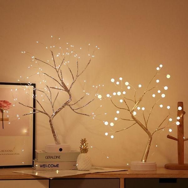 36 108 LED USB batterie interrupteur tactile arbre lumière nuit fée lumière lampe de table pour la maison chambre fête de mariage décor de noël C318Z