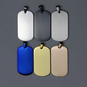 36*22*1.8mm Dog Tags RVS Blank Rechthoek Hanger fit Link Bead Chain Militaire Leger Laser Graveerbare Metalen Huisdier Id-kaart DIY Ketting Maken Accessoires