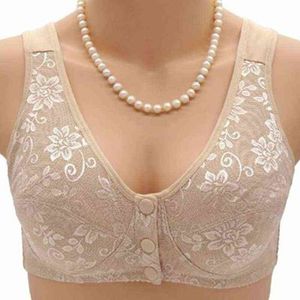 36.46 Été femmes bouton avant soutien-gorge sans rembourrage grande taille soutiens-gorge mère coton sous-vêtements sans fil grande Bralette 5121 L220726