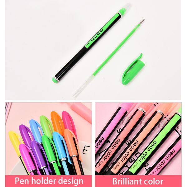 36/48 Colors Gel Pen Set Colored Glitter Marker Pens Metallic Pens para Libros para colorear para adultos Doodling Diy Paperería Regalos