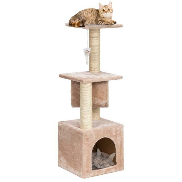 36 Muebles para cama de árbol para gatos Torre rascadora Poste Condominio Casa para mascotas para gatitos Beige313v