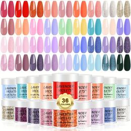 36-Color Dip Powder Starter Kit: Glitter Acrylic Dipping Nail Powder Set for Professional & Beginner Manicure DIY