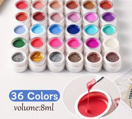 Kit de vernis à ongles gel UV 36 couleurs, pots de 8 ml, nuances polyvalentes, longue durée, non toxique, application facile, idéal pour un usage professionnel en salon et à la maison