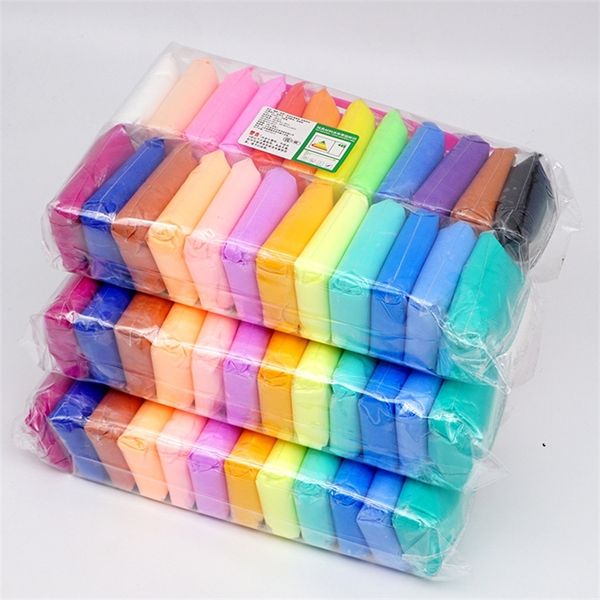 36 couleurs / Set Fluffy Light Clay Jouets Polymère Clay Putty Soft Clay Antistress Light Plasticine Fournitures Sable Fidget Gum pour enfants 201226