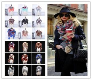 36 colores Bufanda de invierno Bufanda de cachemira de tartán Bufanda de manta a cuadros para mujer Nuevo diseñador Chales básicos de acrílico Bufandas para mujer 3952380
