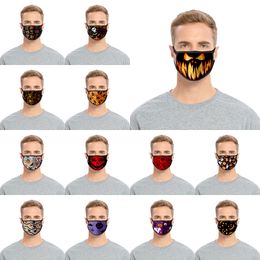 36 ontwerp halloween pompoen schedel mode gezichtsmasker anti stof mond moffel volwassen wasbare herbruikbare gezichtsmaskers niet-wegwerp ontwerper maskers