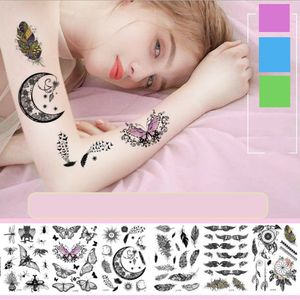 36 conception croquis fleurs tatouages temporaires grand noir Rose pivoine étanche faux pour femmes hommes PAER PAER-33