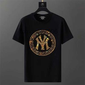 36% Station européenne marchandises hommes à la mode court été chaud diamant demi manches T-shirt esprit Social gars bas chemise 963G 963G