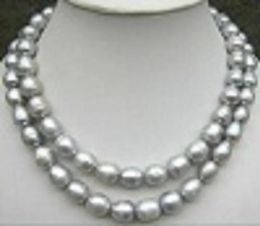 Collar de perla gris de plata natural de 36 pulgadas AAA 111M Tahitiano con broche de oro de 14k 231221
