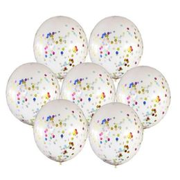 36 Inch Latex Ballonnen Giant Confetti Ballon Grote Clear Opblaasbare Bruiloft Mariage Happy Brithday Party Decoratie Favor312z