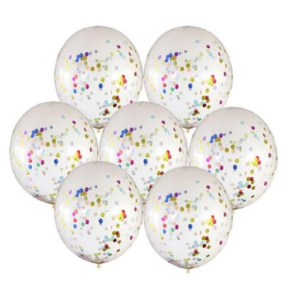 Ballons géants en Latex de 36 pouces, avec confettis, grand, transparent, gonflable, décoration de Mariage, fête d'anniversaire, Favor315J