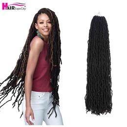 36 pouces de long Boho Nu Soft Locs Faux Crochet Tresses Cheveux Pré-bouclés Extensions de Tressage Synthétiques Expo City 220610