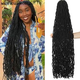 36 pouces Locs doux Coichet Coiffes pour femmes noires Faux Locs Hair Dreadlocks Pré-boucle Crochet Traidage Synthetic Hair 240409