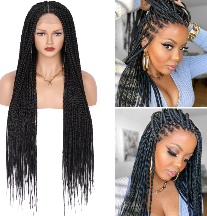 36 Inches Lace Front Box Braided Braids Synthetic Wig For Braiding Wigs B0907