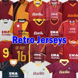 1989 1990 camisetas de fútbol retro de Roma 1991 92 94 95 96 97 98 99 TOTTI BATISTUTA DE ROSSI 2000 01 02 Uniforme de hombre 2005 06 2017 18 camisetas de fútbol de Roma