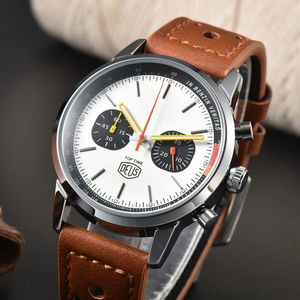 36% OFF montre montre Breitl pour hommes hommes cinq aiguilles tous les cadrans fonctionnent Quartz horloge de luxe chronographe mode bracelet en cuir Top Time