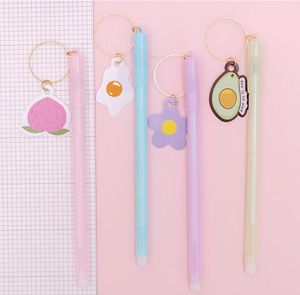 36 pièces/lot Omelette avocat pendentif Gel stylo Kawaii 0.38mm encre noire stylo neutre bureau école écriture fournitures papeterie cadeau