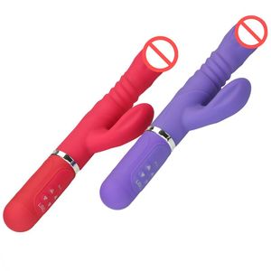 36 Plus 6 Modi Siliconen Rabbit Vibrator 360 Graden Roterende En Stak G Spot Dildo Vibrator Speeltjes voor Vrouwen