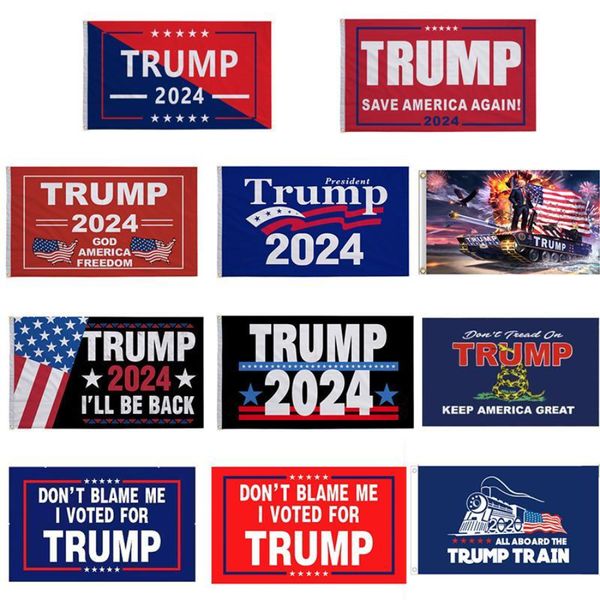 36 styles Trump Flag 3 * 5 FT 2024 Drapeaux électoraux Donald The Revenge Tour 150 * 90 cm Bannière de rue Motif imprimé numérique Polyester Design Factory Drop Ship