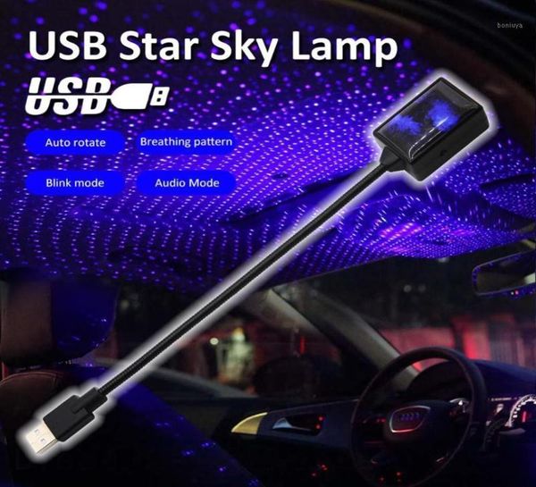 360 ° 12V USB LED voiture toit étoile veilleuses projecteur lumière intérieure atmosphère ambiante galaxie lampe décoration lumière USB Plug16837634