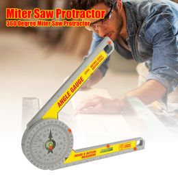 360/180 Degree Rotating Protractor Ruler Level Machine Miter Saw With Perfect Forming Angle Gauge For Woodworking
