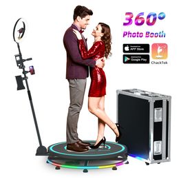 Machine de rotation de stand photo 360 pour les événements Parties Automatic Spin Selfie Platform Afficher Stand avec logo sur mesure gratuit
