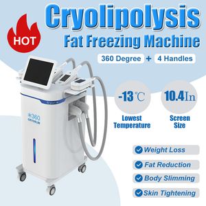 360° afslank-schoonheidsmachine Cryolipolyse Gewichtsverwijdering 4 Cryo-handgrepen Vacuüm Lichaamsafslanking Anti-cellulitis Vetreductie-apparaat Apparatuur voor thuisgebruik in de salon