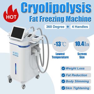 360° Body Slanker Machine Cryolipolysis Vetbevriezing 4 handgrepen Vacuüm Lichaamscontouren Gewichtsverwijdering Anti-cellulitis Vetreductieapparaat Thuisgebruik in de salon