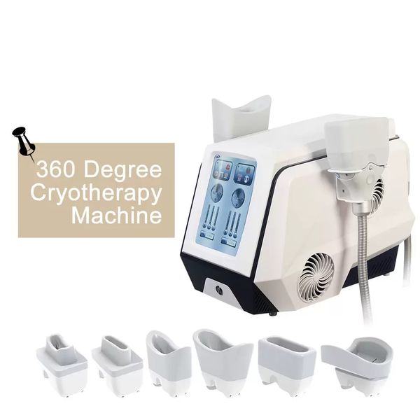 360 Cryolipolysis Congelación de grasa Adelgazante Crioterapia Cold Cool Tech Sculpting Cryo Eliminación de doble mentón Anti celulitis para todo el cuerpo Máquina para salón y uso doméstico