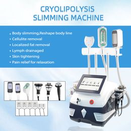 Máquina de criolipólisis de congelación de grasa con 3 manijas criogénicas de 360 grados, eliminación de doble mentón, pérdida de peso con equipo de adelgazamiento láser Rf de cavitación de 40k