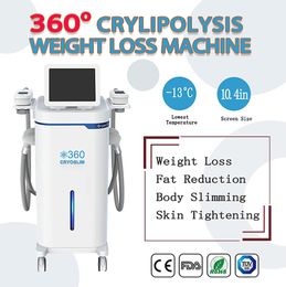 Cryolipolyse à 360 degrés Cryo Body Slim Machine Réduction de la cellulite Cryolipolyse de congélation des graisses 4 poignées Appareil de mise en forme du corps de perte de poids sous vide Utilisation à domicile et en salon