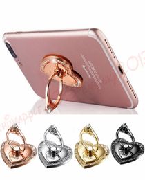 360 degrés doigt anneau support coeur amour diamant Bling Smartphone support pour iPhone 7 8 x samsung9589701