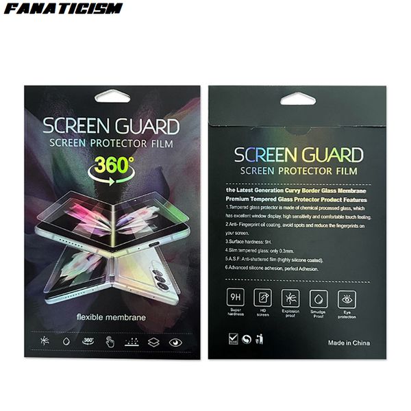 Caja de embalaje de película de hidrogel para teléfono con pantalla plegable de 360 grados, película protectora, sobre, bolsa de papel de embalaje para Samsung FOLD3 Huawei
