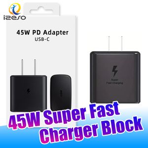 Voor Samsung S23 Ultra 45W Super Fast Charger Block EP-TA845 PD-adapter met retailverpakking izeso