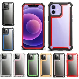 Coques de téléphone transparentes pour iphone 14 Plus 12 Mini 13 Pro Max XS XR 6 7 8 6S 14 TPU Couverture arrière rigide en acrylique