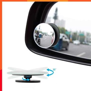 Espejo de punto ciego HD de 360 grados, espejo retrovisor convexo ajustable para coche, espejos sin montura para estacionamiento de vehículos de gran angular inverso para coche