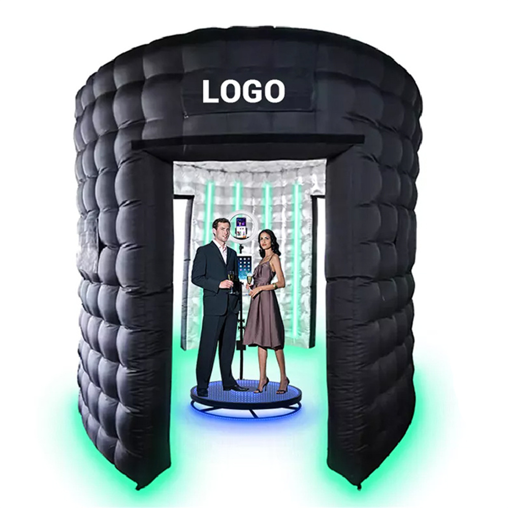 360 graden opblaasbare LED PhotoBooth-behuizing met gratis aangepaste LOGO 360 photo booth-achtergrond