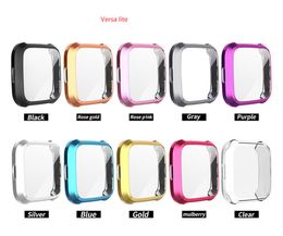 360 graden bescherming Cover voor Fitbit Versa Lite Band Case Plating Coque Fitbit Versa Lite Watch Accessoires Scherm Beschermhoes