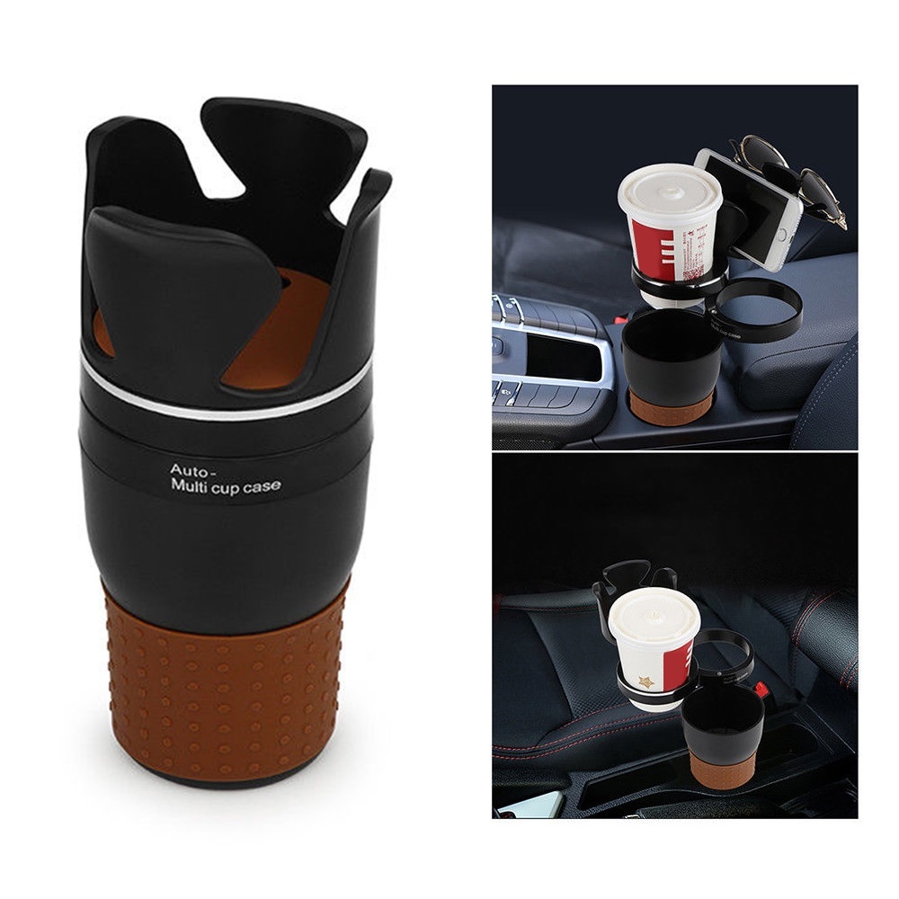 Suporte de copo universal rotativo 360 graus para carro, suporte criativo para bebidas, caixa de armazenamento multifuncional, acessórios de decoração de interiores