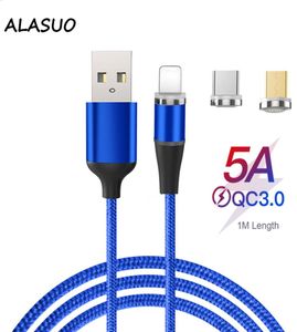 Câble Micro Micro USB de type C à 360 degrés 5A LED Micro USB pour iPhone Samsung Huawei Charge rapide 1M9595613