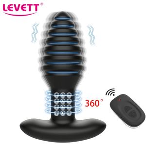 Perles rotatives à 360 degrés pour hommes, masseur de prostate, vibrateurs anaux, télécommande, plug anal vibrant, jouets sexuels pour hommes gays 240117