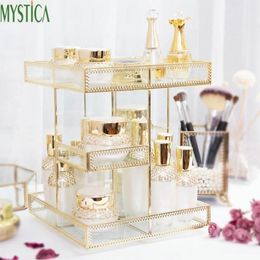 Soporte de cepillo de cepillo de almacenamiento cosmético giratorio de 360 grados Organizador de joyas de joyería Oficina de cuidado de la piel RATCHA DE ALMACENAMIENTO296H