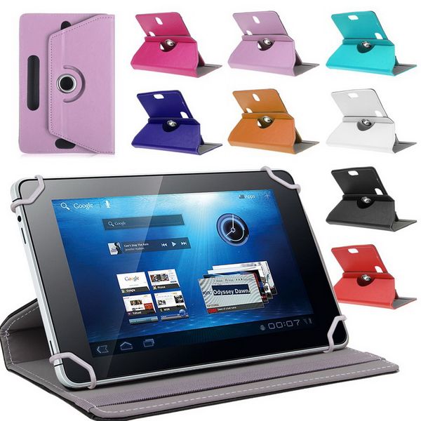 Funda de cuero PU giratoria de 360 grados Funda con soporte Fundas con tapa plegable Hebilla de tarjeta incorporada Fundas universales para Tablet PC 7 8 9 10 pulgadas Mini iPad