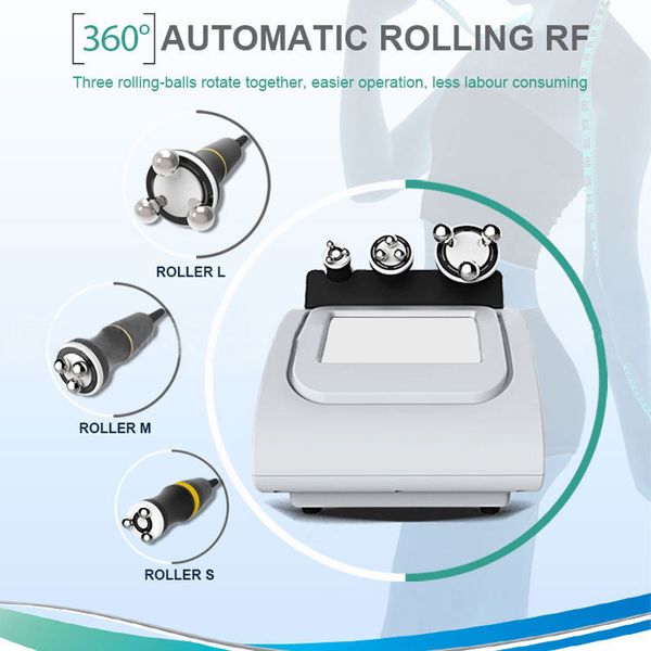 RF giratorio de 360 grados con luz LED Máquina de terapia de radiofrecuencia Cuerpo profesional Doble mentón Cara Cuello Levantamiento Quema de grasa Equipo de radiofrecuencia