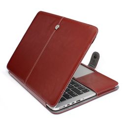 Échantillon de couverture de protection de la mode Pu en cuir Pu Fashion pour MacBook Air Pro Retina 12 13 15 Cois d'ordinateur portable pliant mince 16 pouces