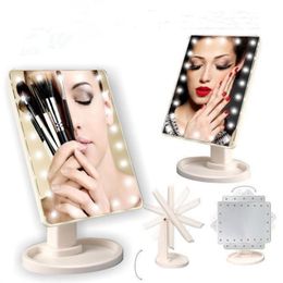 360 graden rotatie touchscreen make-up led spiegel cosmetische opvouwbare draagbare compacte zak met 22 led-lampjes make-up spiegel snel