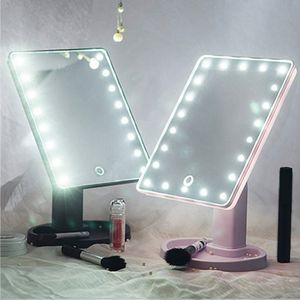 360 Degrés Rotation Miroir De Maquillage Réglable 16/22 Led LED Écran Tactile Portable Lumineux Réglable Cosmétique Miroirs J1430