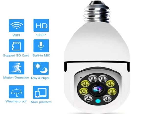 360 ° E27 LED Bulbe CCTV Lens Full HD 1080P Sécurité sans fil WiFi CCTV IP Camera bidirectionnel Vision nocturne panoramique 9547610